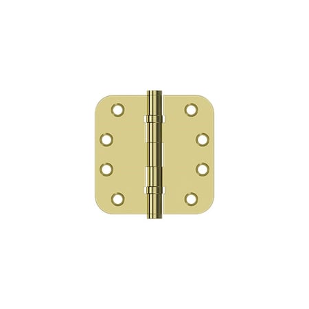 Deltana 4 x 4 x 5/8 Radius Ball Bearing Hinge; Bright Brass Finish DSB4R5B3